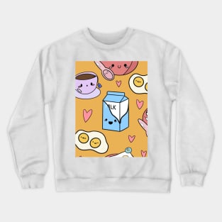 Kawaii Breakfast- Yellow Crewneck Sweatshirt